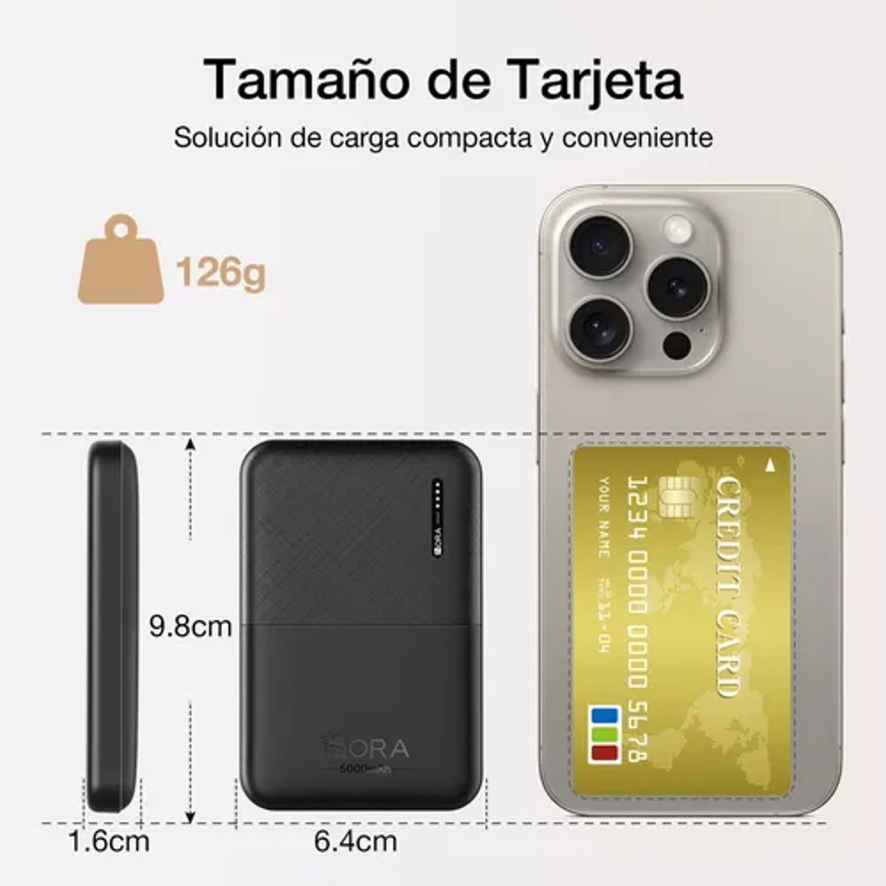 Power Bank Batería Portátil 5000mah 2.1a Universal Color Negro