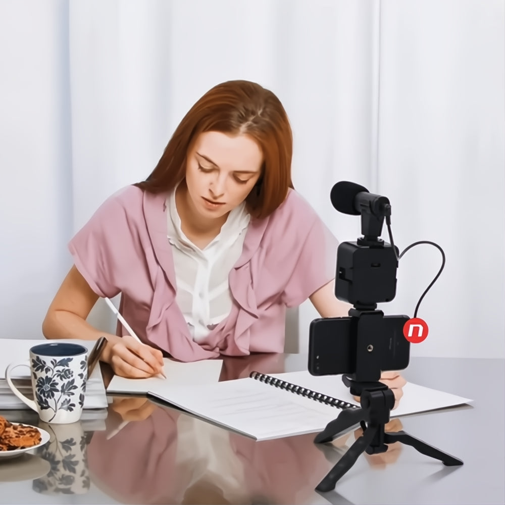 Estabilizador Soporte Celular Luz Led Micrófono + Control