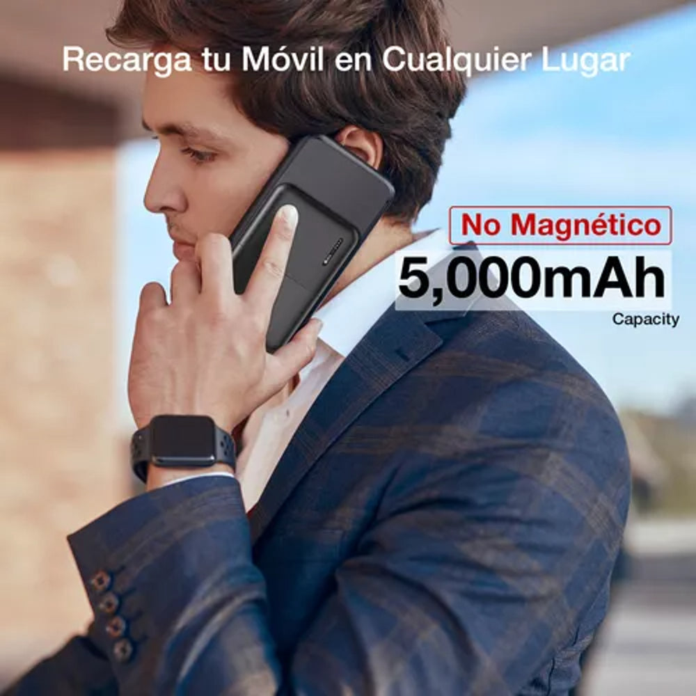 Power Bank Batería Portátil 5000mah 2.1a Universal Color Negro