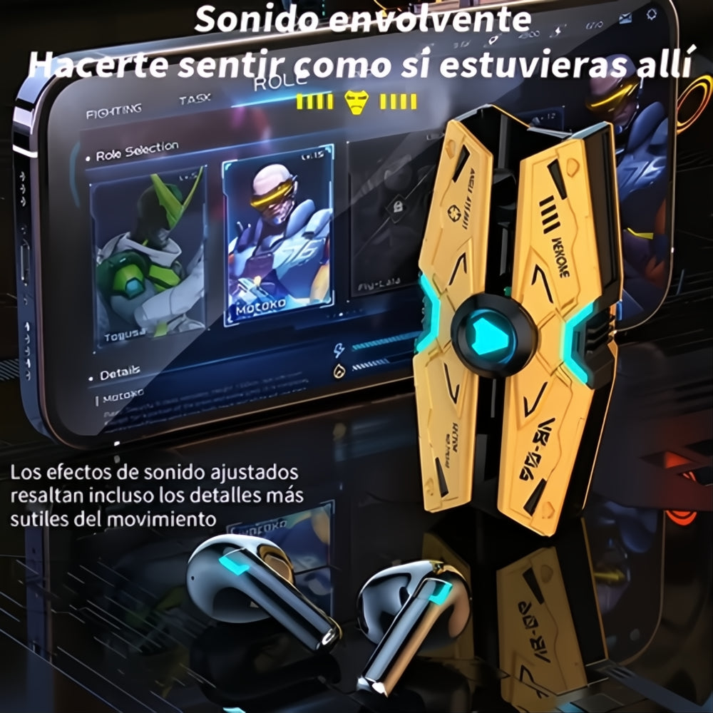 Audífonos Bluetooth Gamer Inalámbricos Earbuds Con Luces Led