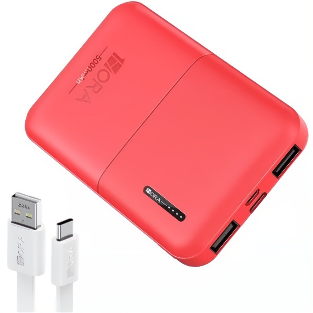 Power Bank Batería Portátil 5000mah 2.1a Universal Color Rojo