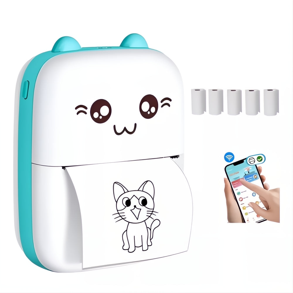 Impresora Térmica Portátil Bluetooth Inalámbrica + 5 Rollos