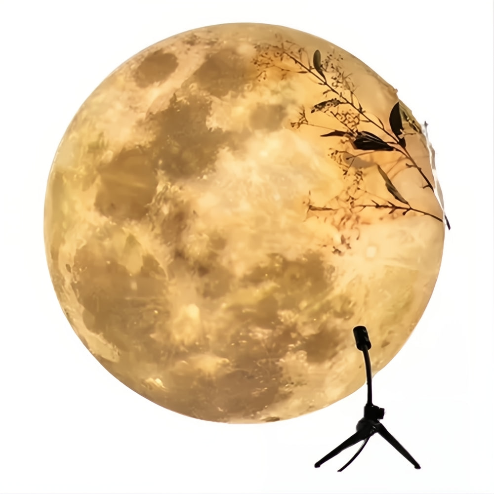 Lámpara Proyector Luna Velador Luz Led Cálida Usb Hd 360°