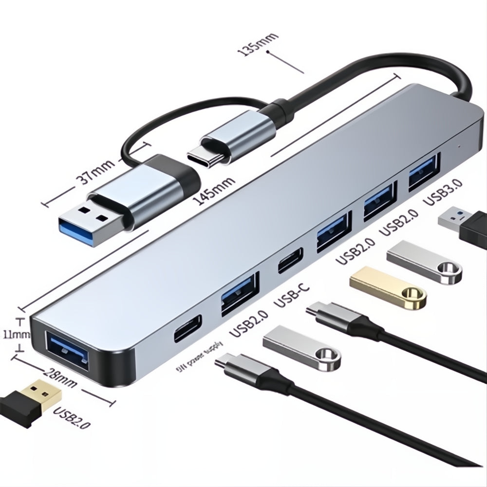 Hub Adaptador Usb 3.0 Tipo C 7 En 2 Multifuncional Universal