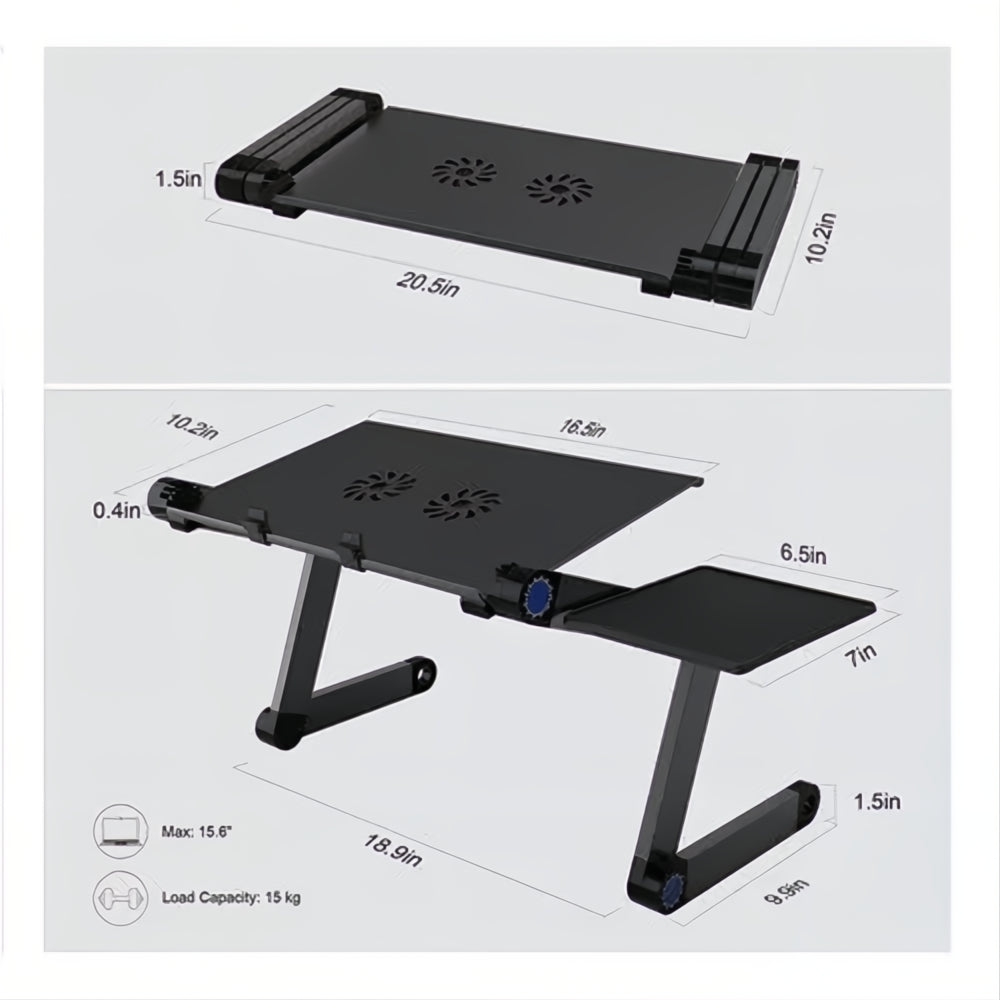 Mesa Portátil Ajustable Laptop 2 Ventiladores + Mouse Gamer