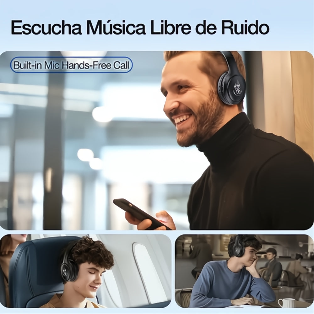 Audífonos Inalámbricos Diadema Bluetooth Luces Led Rgb Con Micrófono