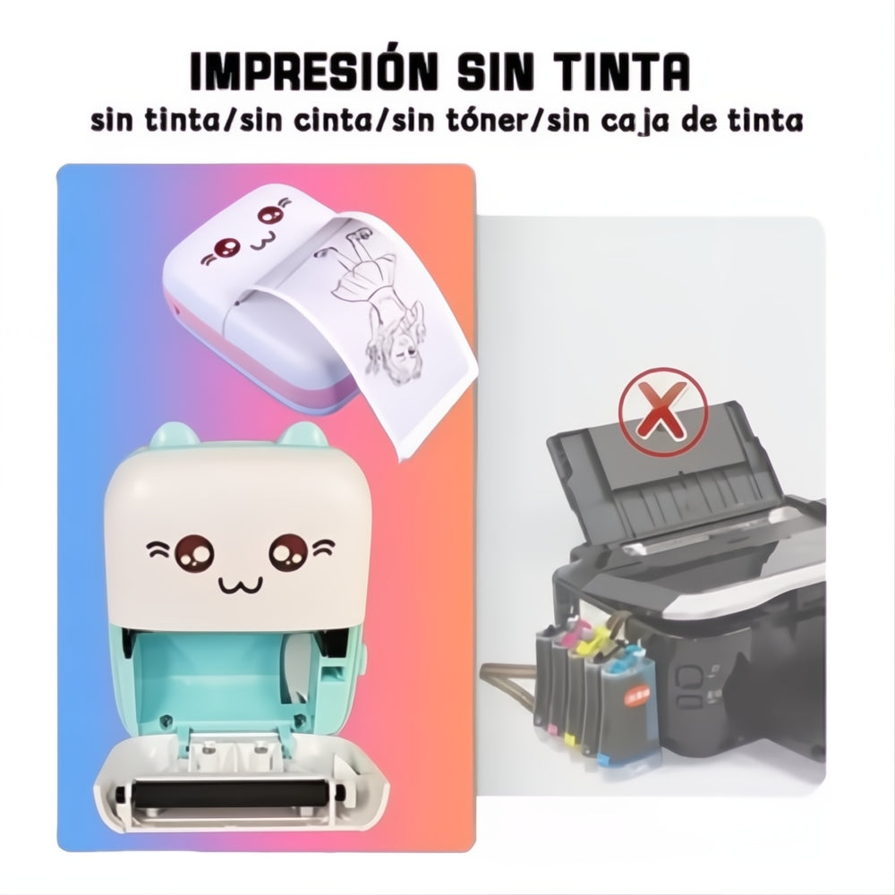 Impresora Térmica Portátil Bluetooth Inalámbrica + 5 Rollos