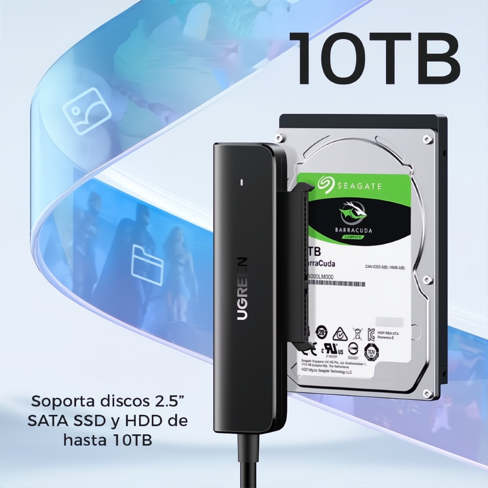 Cable Adaptador Sata A Usb C 3.0 Disco Duro 2.5 Ssd Ugreen