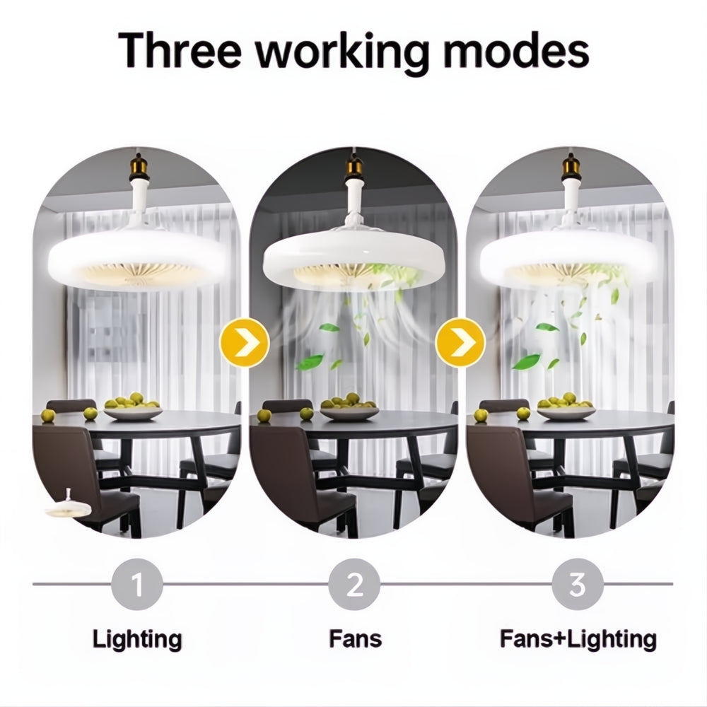 Ventilador De Techo 30w Silencioso Lampara 3 Tonos + Control