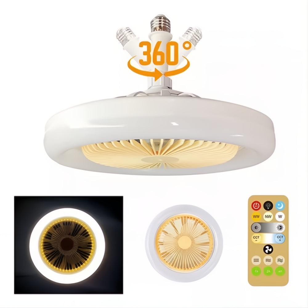 Ventilador De Techo 30w Silencioso Lampara 3 Tonos + Control