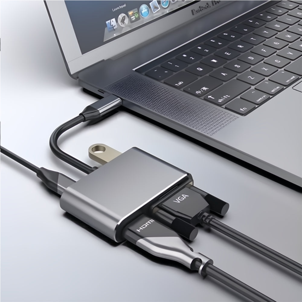 Adaptador Usb C A Hdmi Vga 4 En 1 Para Macbook/air Pro/iPad