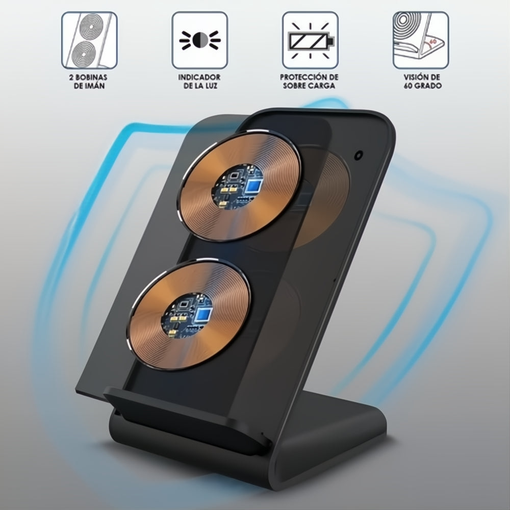 Cargador Inalámbrico Carga Rápida + Cargador Turbo Qc 3.0