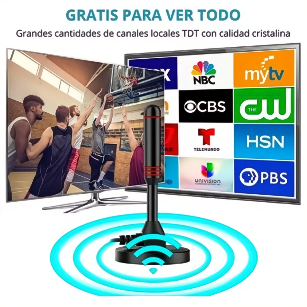 Antena Digital Tv Interior Exterior Hd 1080p 4k Usb 5 Metros