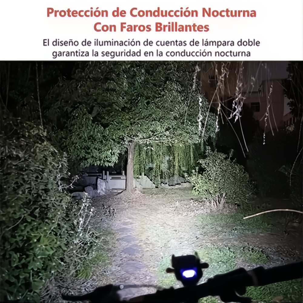 Luz Linterna Para Bicicleta Recargable Con Soporte Celular