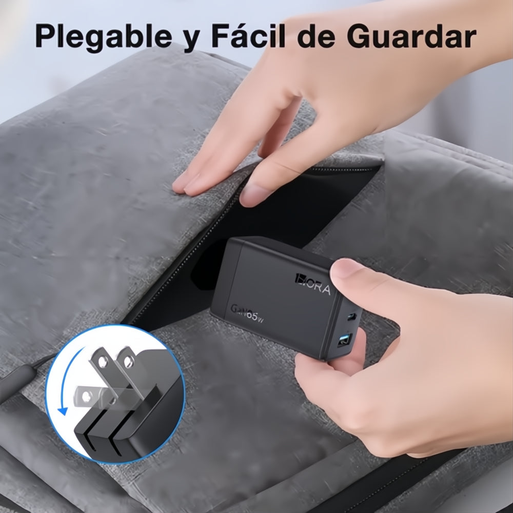 Cargador Super Turbo 65w 3 En 1 Universal Carga Rápida