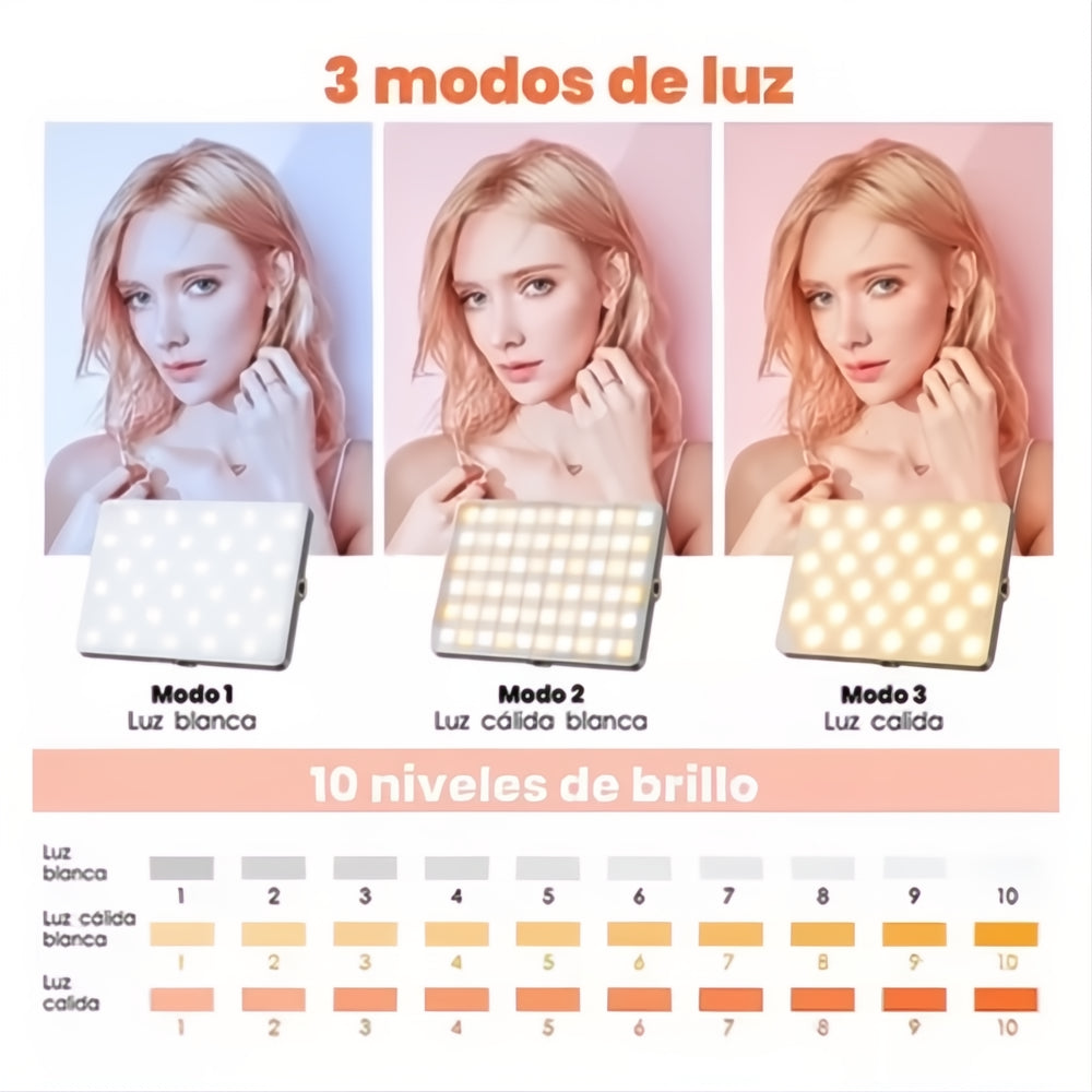 Luz De Vídeo Led Fotografía Video Iluminación Recargable Usb