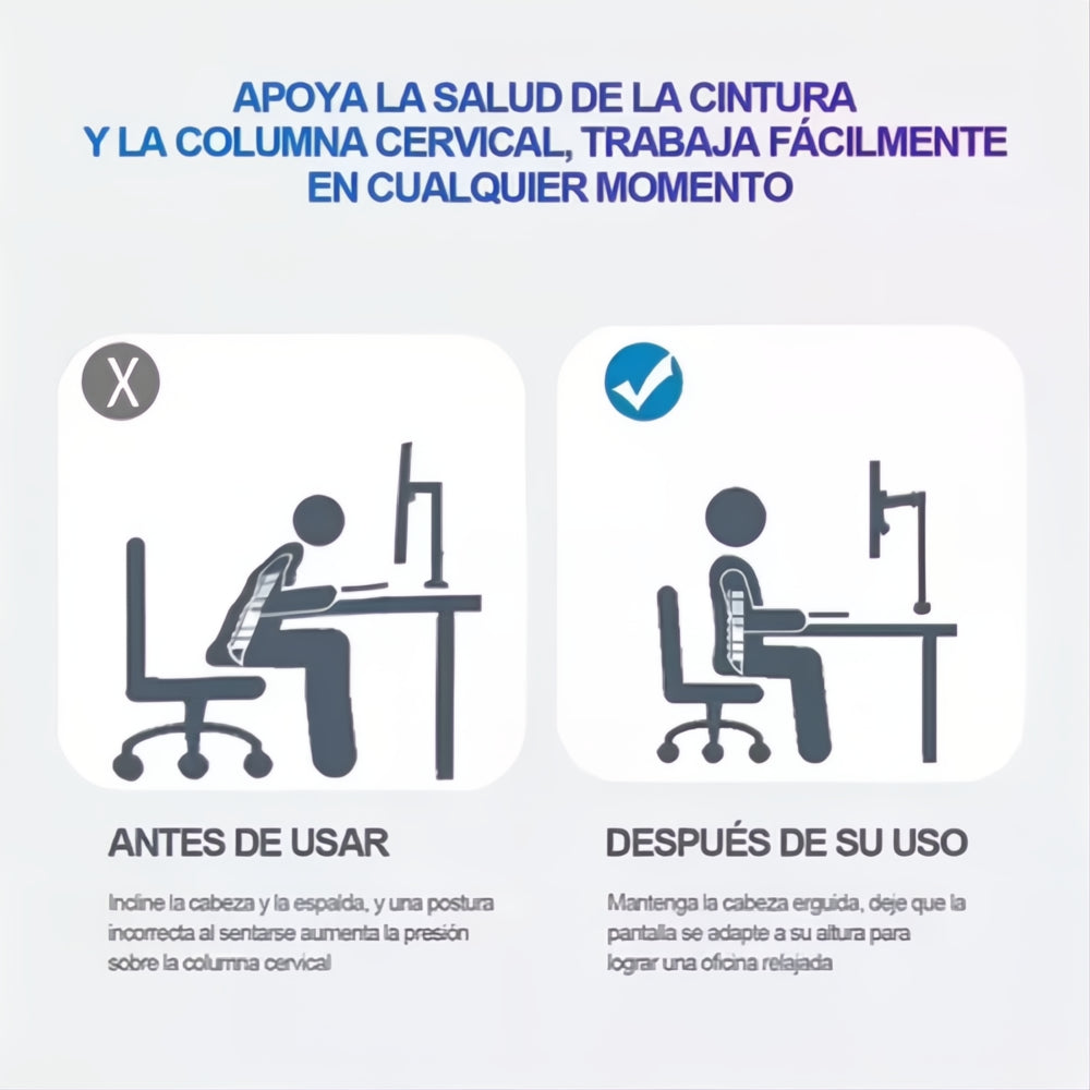 Soporte Brazo Doble Para 2 Monitores 13-32 Base Escritorio