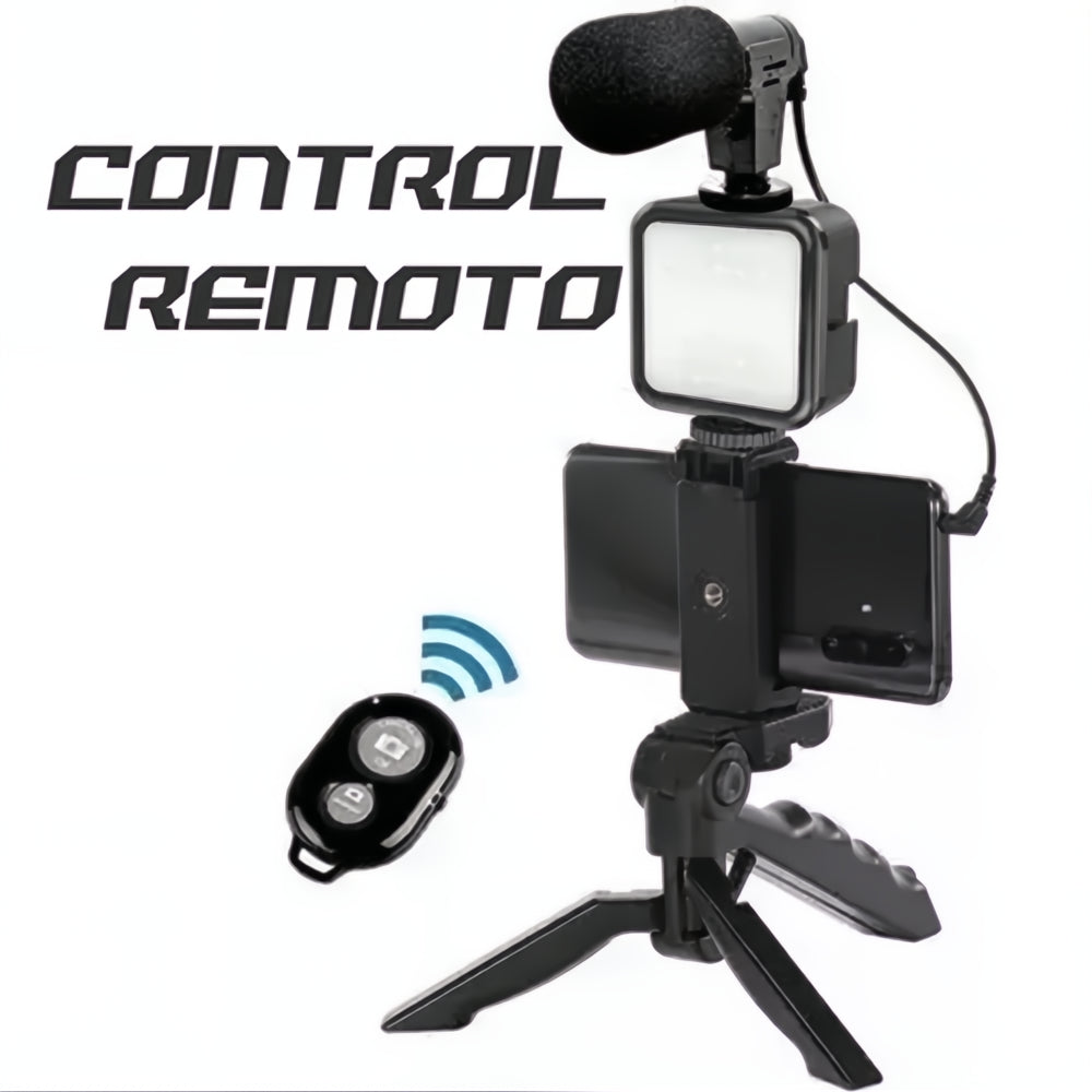Estabilizador Soporte Celular Luz Led Micrófono + Control