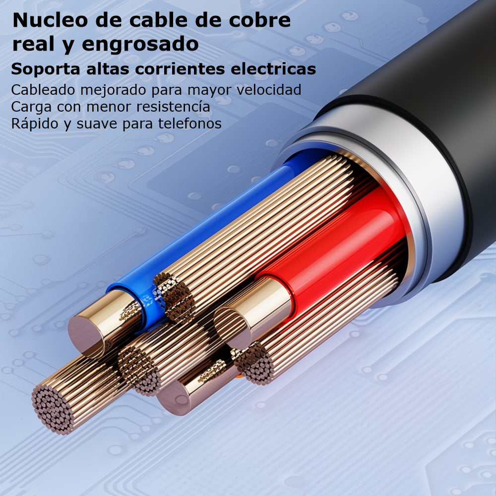 Cargador Para Carro 3 En 1 Carga Rápida de 30w Metalico Universal