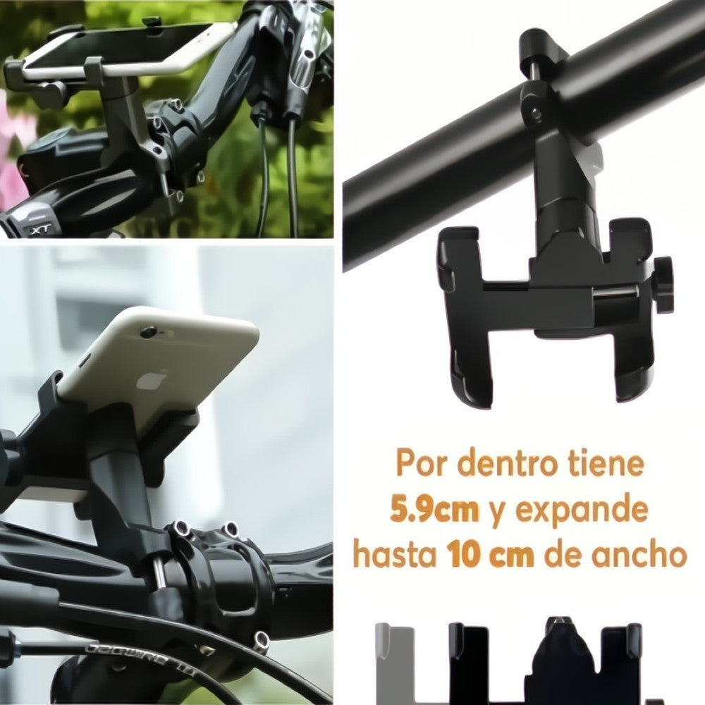 Soporte Base para Celular Bicicleta o Moto Universal 360° Metálico