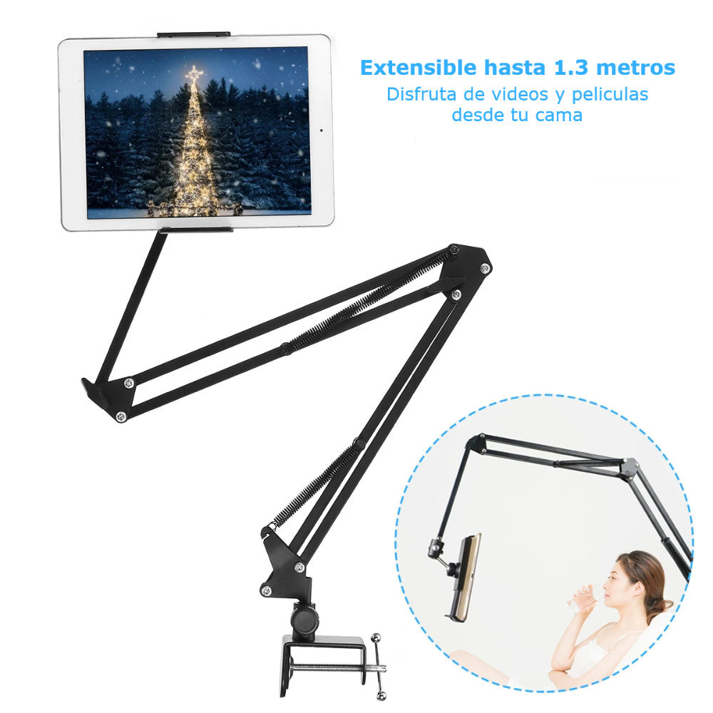Soporte Brazo Base Ajustable Metálico Para Tablet y Celular