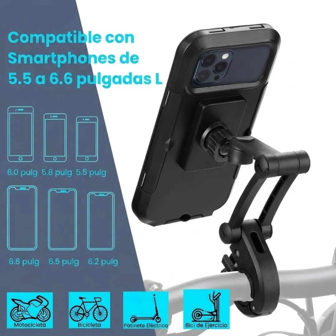 Soporte Base Para Celular Impermeable Espejo Moto Universal
