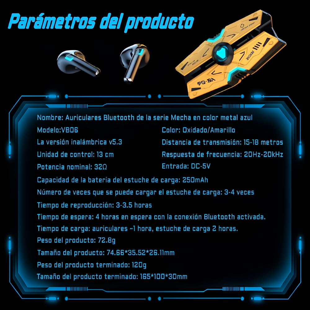 Audífonos Bluetooth Gamer Inalámbricos Earbuds Con Luces Led