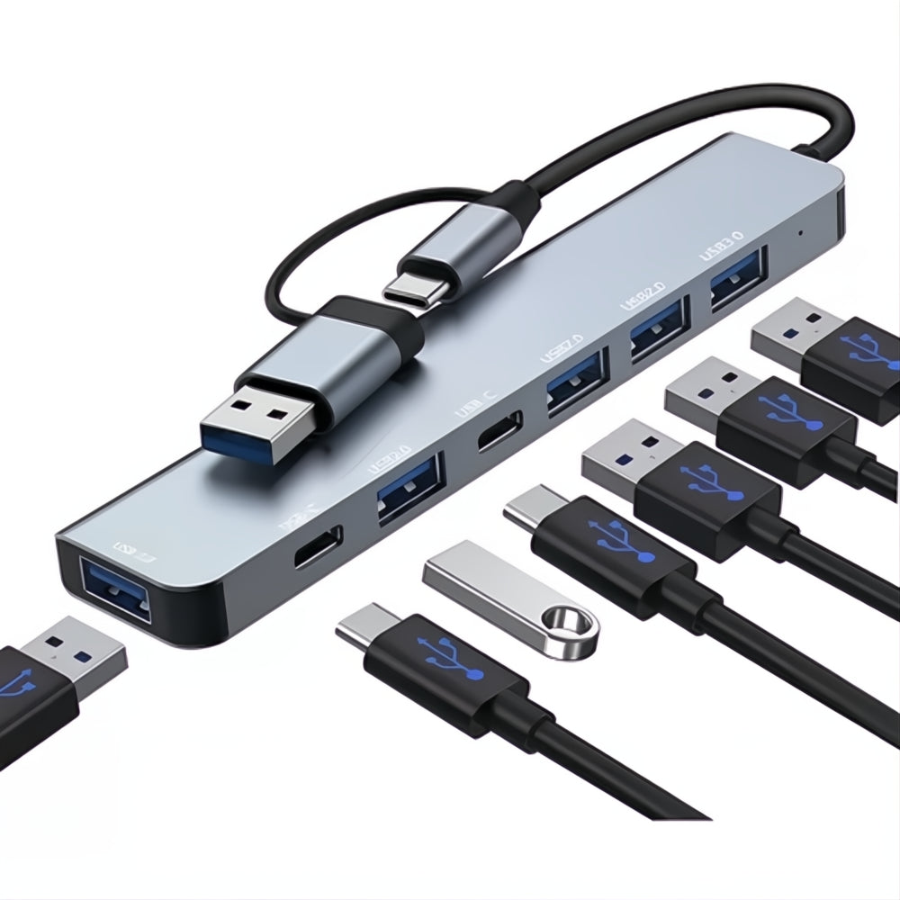 Hub Adaptador Usb 3.0 Tipo C 7 En 2 Multifuncional Universal