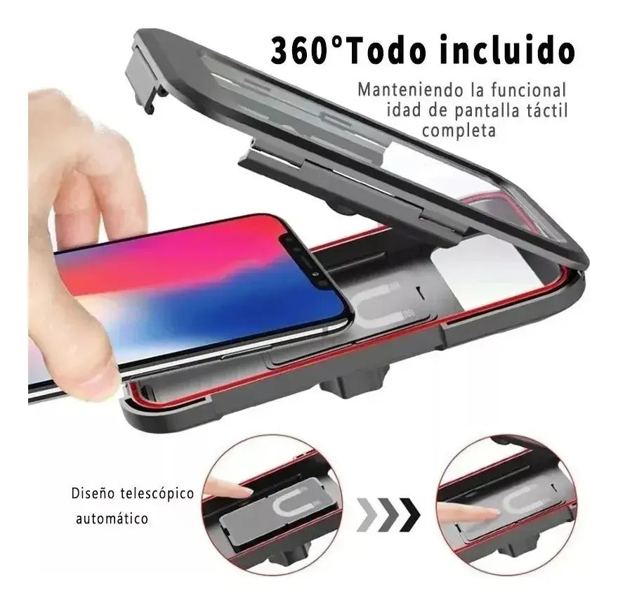 Soporte Base Para Celular Impermeable Espejo Moto Universal