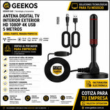 Antena Digital Tv Interior Exterior Hd 1080p 4k Usb 5 Metros