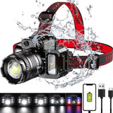 Linterna Led Minera Casco 5 Modos Sensor Recargable Usb