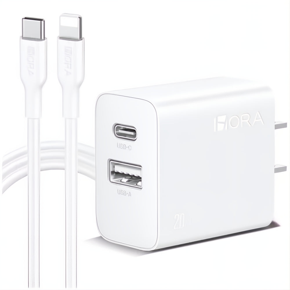 Cargador Turbo 20w Dual Carga Rápida Con Cable Para iPhone