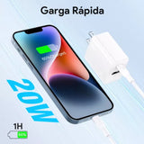Cargador Turbo 20w Dual Carga Rápida Con Cable Para iPhone
