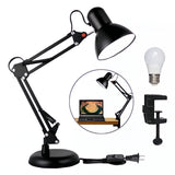 Lámpara De Mesa Escritorio Oficina Metalica con Brazo Flexible