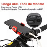 Luz Linterna Para Bicicleta Recargable Con Soporte Celular