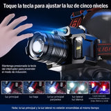 Linterna Led Minera Casco 5 Modos Sensor Recargable Usb