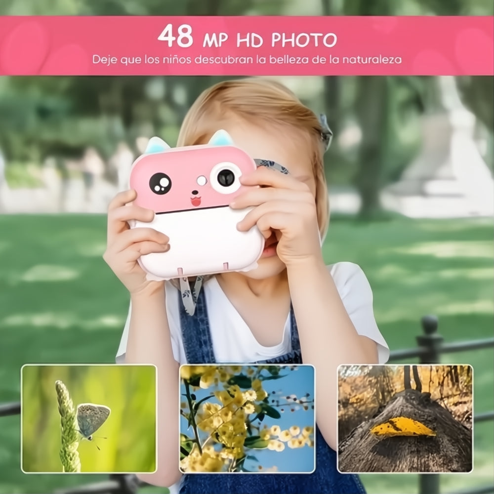 Cámara Impresora Instantánea Térmica 12 Rollos + Micro 32gb