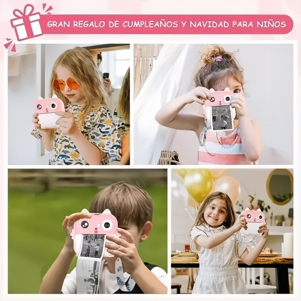 Cámara Impresora Instantánea Térmica 12 Rollos + Micro 32gb
