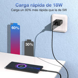 Cargador Carga Rapida QC 3.0 Usb A Tipo C 1Hora