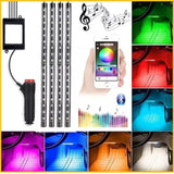 Tira Luces Interior Carro Led Rgb Audiorítmica App Bluetooth