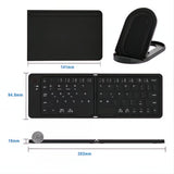 Teclado Inalámbrico Plegable Bluetooth Recargable + Soporte