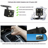 Espejo Retrovisor Dvr Universal 2 Camaras Delantera Reversa