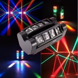 Luces Led Láser Dj Mini Spider Rgbw Efectos Luz 8x3w Dmx512