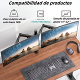 Soporte Brazo Doble Para 2 Monitores 13-32 Base Escritorio
