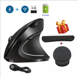 Kit Mouse Vertical Inalámbrico Recargable Con Soporte Muñeca