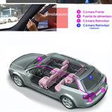 Espejo Retrovisor Dvr Universal 2 Camaras Delantera Reversa