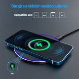 Cargador Inalambrico Base de Carga Rápida para Android y Iphone 15W