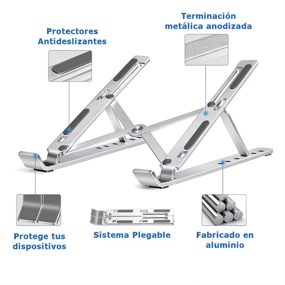 Soporte Base Metálica Para Portátil Tablet Laptop Ajustable
