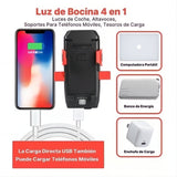 Luz Linterna Para Bicicleta Recargable Con Soporte Celular