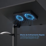 Mesa Portátil Ajustable Laptop 2 Ventiladores + Mouse Gamer